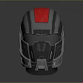 Futuristic Carbon Fiber Helmet With Red Top Black Silver Design And Glowing Details