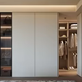 Modern Closet Interior Design With Glass Door Display Shelves Hanging Clothes And Cabinets