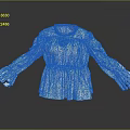 White Floral Printed Women's Blouse With Ruffled Cuffs And Decorative Collar