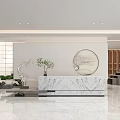New Chinese Front Desk Hall Front Desk 3d model