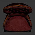 Stylish Red Tufted Armchair With High Back Design And Sturdy Wooden Legs