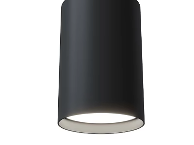 Modern Black Cylindrical Downlight Spotlight With White Light Source Design 3d model