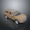 Tan Colored SUV with Sunroof and Modern Exterior Design Featuring Surface Reflection