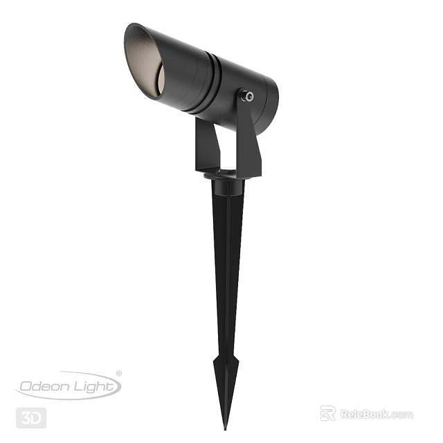 Black Metal Outdoor Garden Spotlight With Ground Stake For Lawn Lighting 3d model 