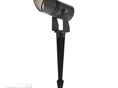 Black Metal Outdoor Garden Spotlight With Ground Stake For Lawn Lighting 3d model