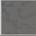 Upholstered Wall Panel With Intricate Fan Shaped Fabric Patterns For Interior Decoration 3d model