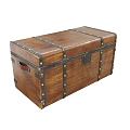 Vintage Wooden Trunk With Metal Straps Brass Rivets And Classic Storage Design