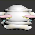 Cute Cartoon Character With Pink Yellow Ears White Curly Hair Blue Hoodie And Pink Skirt