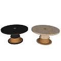 Miloti Minotti Round Dining Table Set 3d model