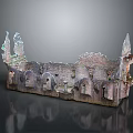 Ancient Architecture Ruins With Brick Walls Arched Doorways And Stone Spires