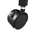 Black Heavy Duty Caster Wheel With Brake And Rubber Tread For Furniture Applications