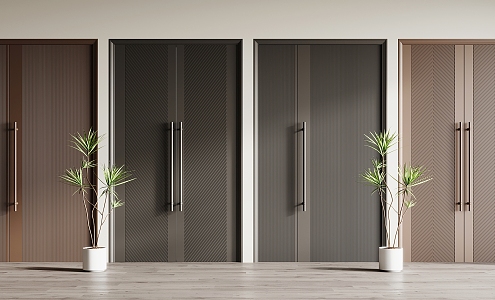 Modern combination door double door combination atmospheric double opening entry door opposite door 3d model