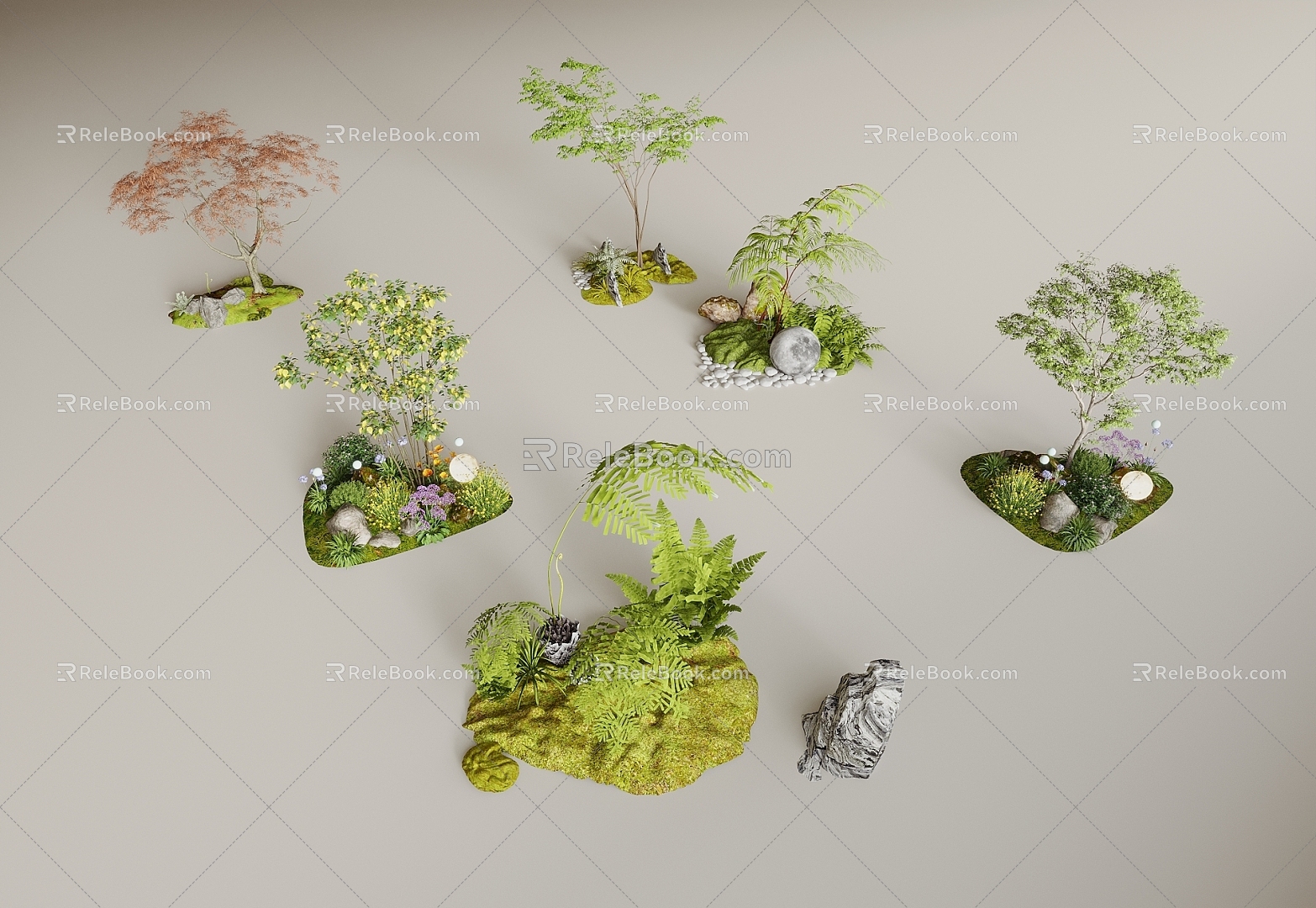 Plant landscape landscaping courtyard landscape interior landscape landscape sketch landscape tree plant pile model