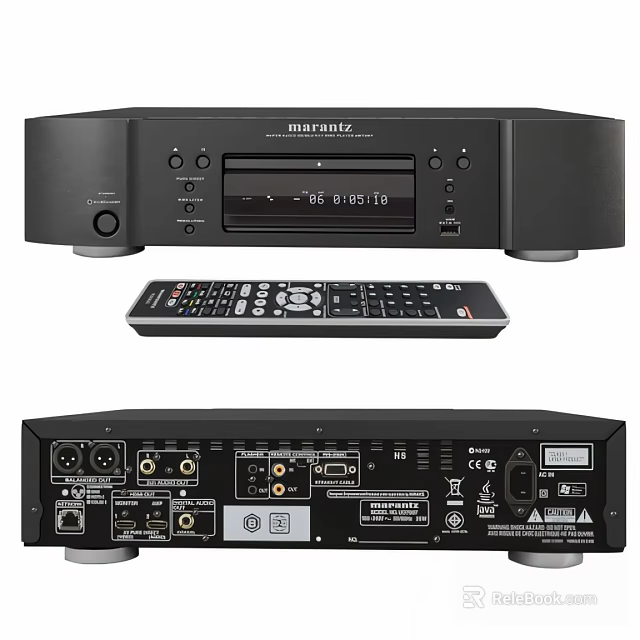 Philips Daily Use Audio CD Player With Remote Control And Back Interfaces 3d model 