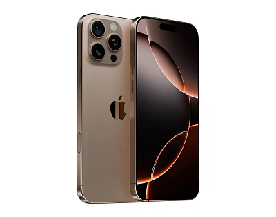 Apple iPhone Gold Color Smartphone With Triple Camera And Circular Screen Design 3d model