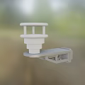 Roadside Traffic Monitoring Device with White Cylindrical Structure and Mounting Base