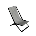 Modern Lounge Chair With Gray Fabric And Black Sleek Frame Design
