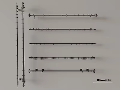 Various Metal Tracks and Rods with Different Designs for Industrial Applications 3d model
