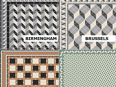 Geometric Floor Tile Designs Featuring Birmingham Brussels Patterns And Styles 3d model