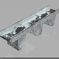 Modern Stone Bench With Textured Surface Black Patterns And Two Supporting Legs