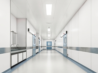 Hospital Clean Corridor 3d model