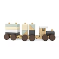 Wooden Electric Toy Train With Colorful Blocks And Different Shapes For Kids Play