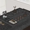 Elegant Modern Tea Set With Black Tray Teapots And Teacups For Home Use