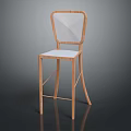 Modern Bar Stool With Wooden Frame And White Seat Backrest Design