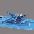 Children's Play Area Featuring Whale Shaped Structure Slide And Colorful Balls