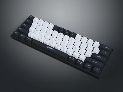 Redragon Stylish Keyboard With Black And White Keycaps For Daily Use 3d model