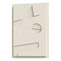 White Geometric Wall Decor With Irregular Shapes And Circular Cutout Design 3d model