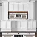 Modern White Kitchen Cabinets Featuring Marble Countertop And Built-in Appliances