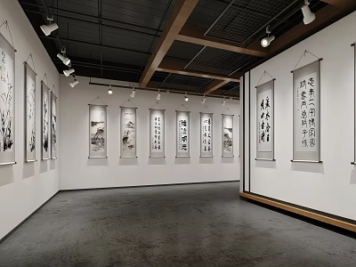 Modern Exhibition Hall Painting and Calligraphy Exhibition Hall 3d model