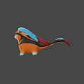 Cute Game Movie Character With Large Ears Orange Black Body And Blue Details