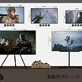 Various TVs Displaying Movie Scenes With Actual Size Comparison Wall Mounted And Floor Standing
