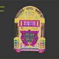 Vibrant Retro Jukebox With Colorful Cabinet Illuminated Display And Decorative Details