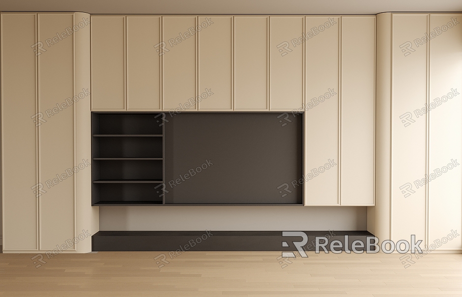 Modern full wall TV cabinet TV background wall model