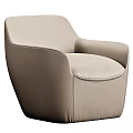 Modern Beige Upholstered Leisure Chair With Comfortable Armrests And Sleek Design