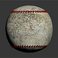 Worn White Baseball With Red Stitching As Essential Sports Equipment For Games