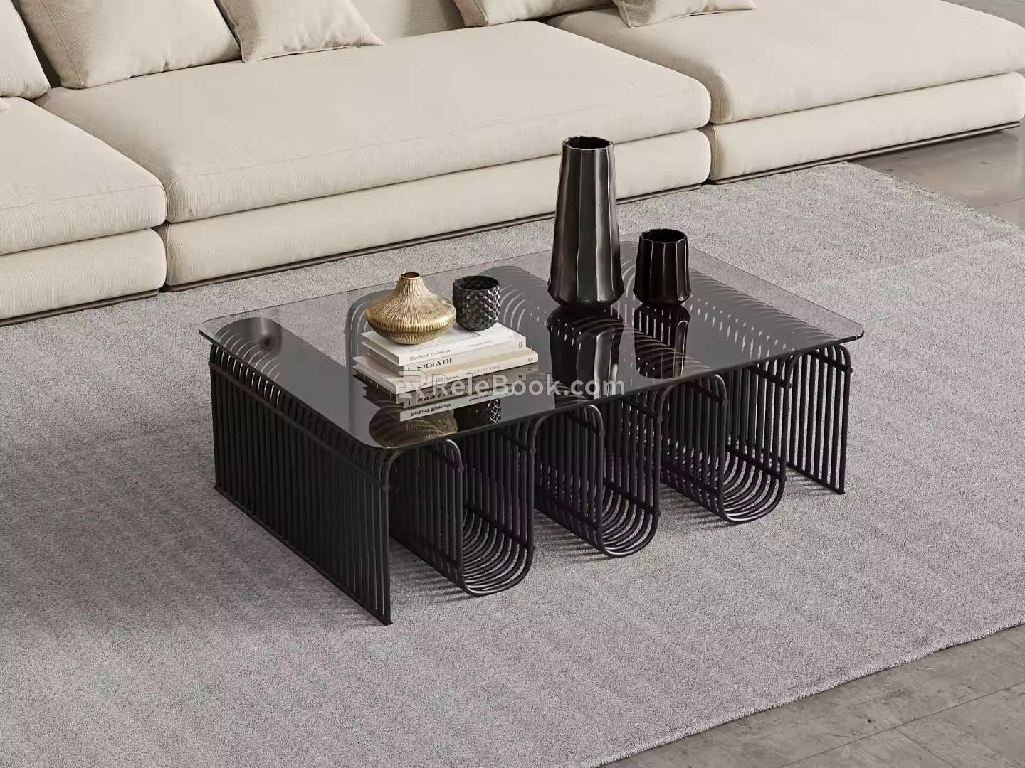 Modern Retro Coffee Table Middle Style Tea Table Ornaments 3d model