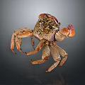 Brown Aquatic Crab With Extended Claws And Detailed Shell Texture Design 3d model