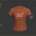 Orange Short sleeve T shirt With Distressed Marks And Leather Accessories