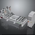 Industrial CNC Machining Equipment With Long Workbench Multiple Clamps Mechanical Arm And Control Cabinet