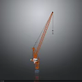 Red Construction Crane Structure Design With Boom Base Cable And Hook