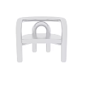 Modern White Leisure Chair with Sleek Armrests and Stylish Minimalist Design
