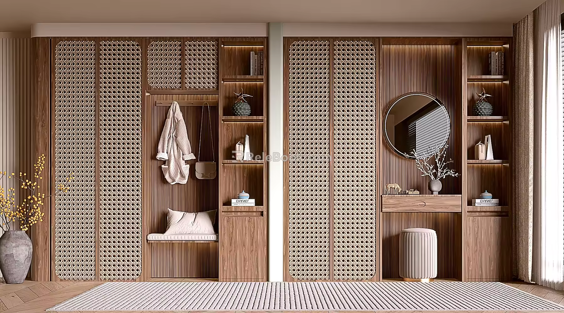 Middle Ancient Style Side Cabinet Simple Style Cabinet Whole Cabinet Dining Side Cabinet Balcony Cabinet Locker Entrance Cabinet 3d model