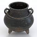 Ancient Pot Ding Soup Pot Food Jar 3d model