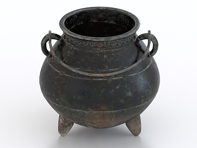 Ancient Pot Ding Soup Pot Food Jar 3d model