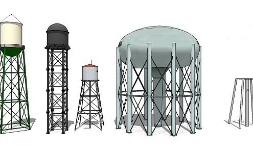 modern water tower 3d model