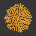 Yellow Radial Circular Artistic Structure With Petal Like Design Elements